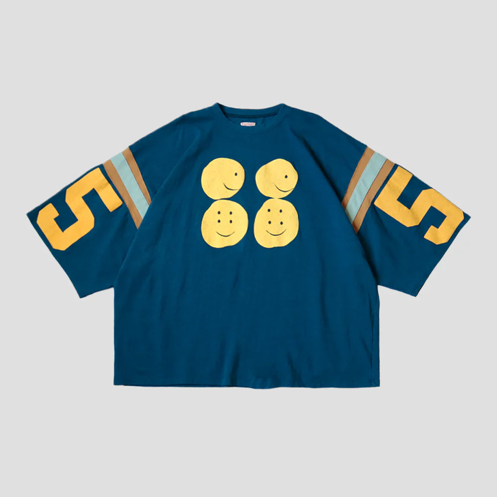 KAPITAL JERSEY OVERSIZED FOOTBALL T-SHIRT NAVY – Token Miami
