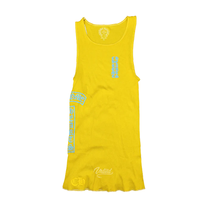 CHROME HEARTS WOMENS TANK TOP “YELLOW/BLUE” – Token Miami