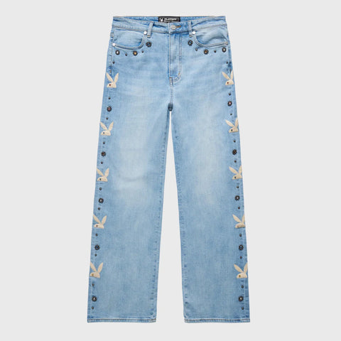 Homme + Femme "Bunny" Denim Jeans - Blue