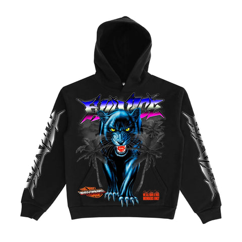Panther Palm Pullover Hoodie Black