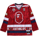 Bape X Mitchell & Ness NHL Florida Panthers Mesh Hockey Jersey L/S Tee Mens