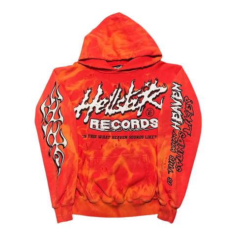 Hellstar Records Hoodie Washed Red
