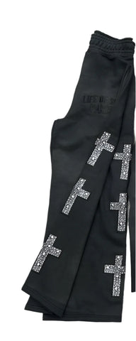 Crossed Up Sweats Black