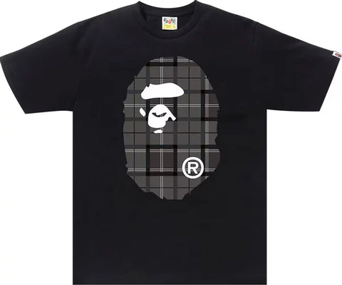 Bape Logo Check Big Ape Head Tee 'Black'