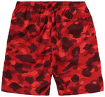 Bape 1st Camo Beach Shorts Red