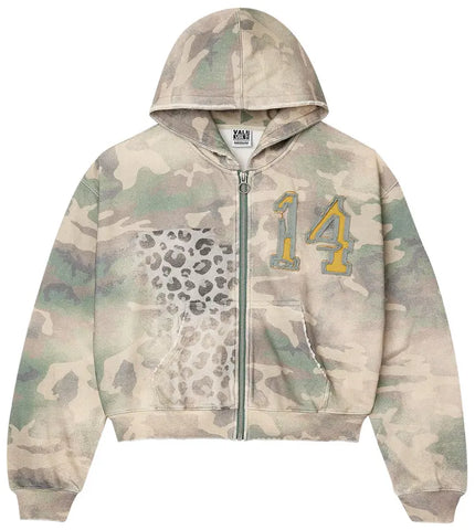 Vale Animal Print Zip Up Cream