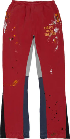 Gallery Dept. Red Paint Splatter Flared Sweatpants