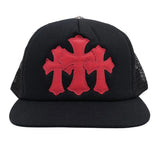 Cemetery Cross Patch Trucker Hat (Blk/Red)