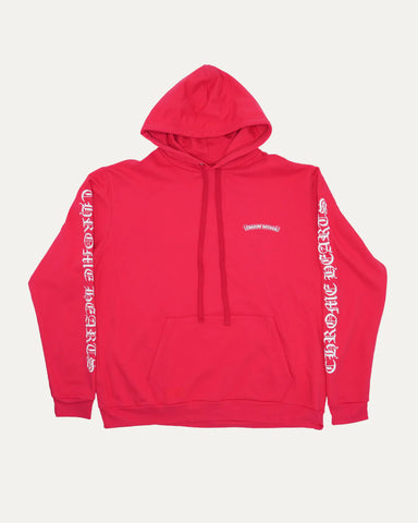 Chrome Hearts Script Logo Hoodie Red