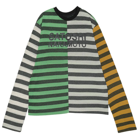 SATOSHI NAKAMOTO OFFSET STRIPE LOGO LONGSLEEVE