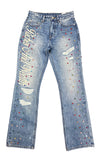 Riches and Wealth Rhinestone Jeans