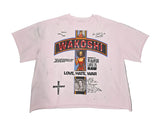 Wakoshi Paint Splatter Distressed Tee (Light Pink)