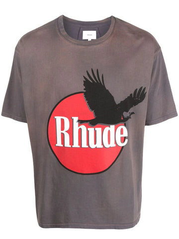 RHUDE Red logo-print cotton T-shirt