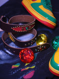 Traffic Light Studded Genuine Cow Leather Belt (1 of 1)