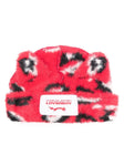 Charles Jeffrey Loverboy Fluffy Chunky Ears beanie Red Leopard