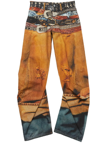 Acne Studios Printed Wide Leg Jeans