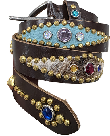 Hotel Lights Studded Genuine Cow Leather Belt (1 of 1)