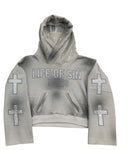 Crossed Up Hoodie Grey