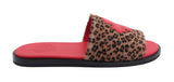 CH Cheetah Leather Cross Slide (Blk/Red)