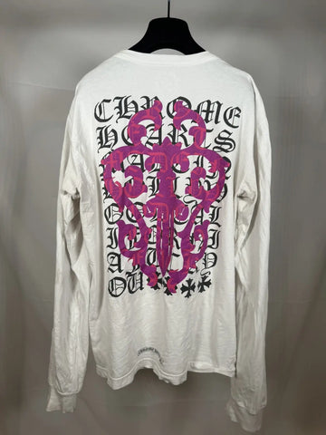 Chrome Hearts Eye Chart Dagger Long Sleeve Shirt White