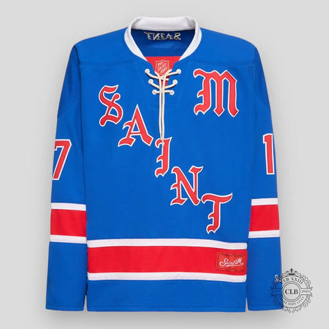 Saint Michael Supernatural Hockey Jersey (Blue)