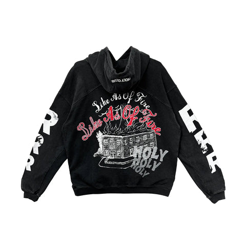 RRR123 Distressed Graffiti Street Printed Hoodie