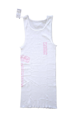 Chrome Hearts Vertical Logo Tank White/Pink