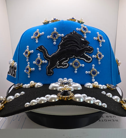 Detriot Lions Rhinestone Snapback