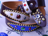 Multi Color SunBurst Studded Genuine Cow Leather Belt (1 of 1)