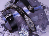 Metallic Silver Skull Genuine Cow Leather Belt (1 of 1)