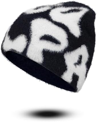 Mea Culpa Furry Black/White beanie