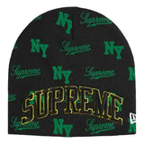 Supreme x New Era Monogram Beanie (Black/Green)