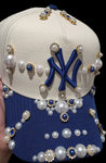 Navy Blue NYC Rhinestone Snapback