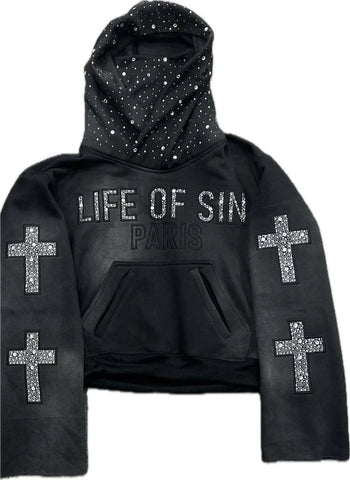 Crossed Up Hoodie Black