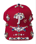 Red Phillies Rhinestone Snapback
