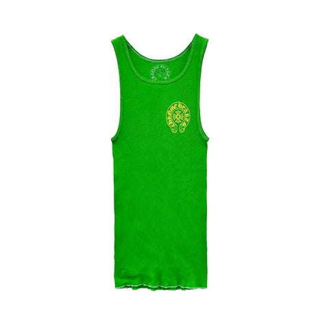 Chrome Hearts Green Horseshoe Logo Tank Top