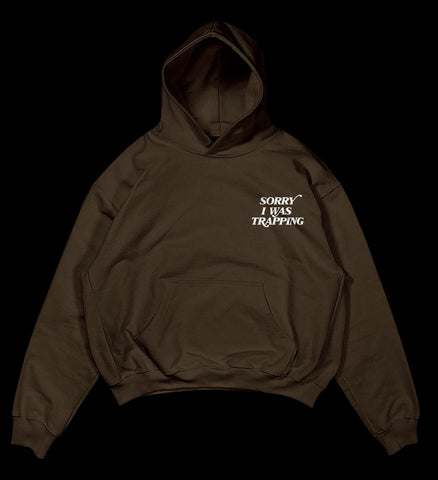 Sorry I Was Trapping Brown Vintage Angel Hoodie