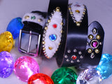 Gem Burst Black Genuine Cow Leather Belt (1 of 1)