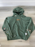 Gallery Dept Center Logo Hoodie - Forest Green/Orange