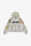 Project GR RECONSTRUCTED FOLDED ZIP HOODIE - DIRTY MELANGE