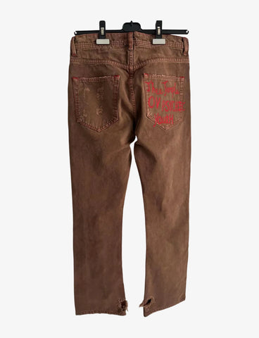 Enfants Riches Deprimes FW23 Brown Embroidered Pants