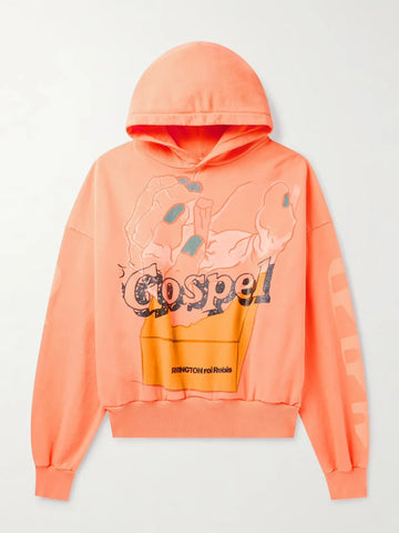 RRR 123 Gospel Logo-Print Sparkle-Embellished Cotton-Jersey Hoodie