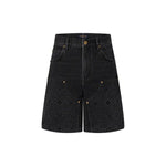 Black Denim Workwear Shorts