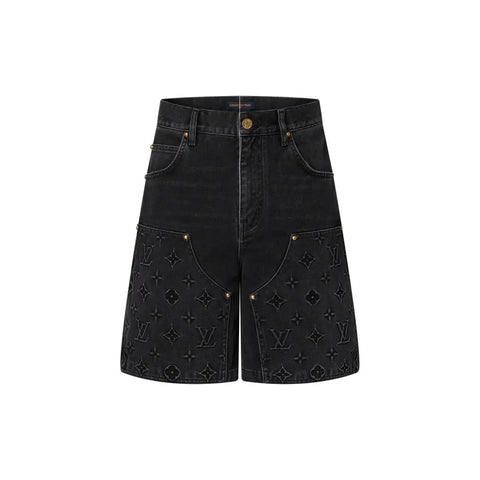 Black Denim Workwear Shorts