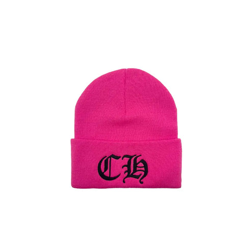 Chrome Hearts CH Logo Embroidered Pink Beanie