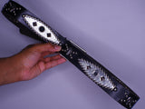 Metallic Silver Skull Genuine Cow Leather Belt (1 of 1)