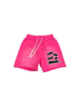 “WYTMS” Neon Pink Faded Shorts