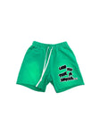 “WYTMS” Green Faded Shorts