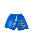 “WYTMS” Blue Faded Shorts