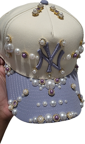 Purple NYC Rhinestone Snapback
